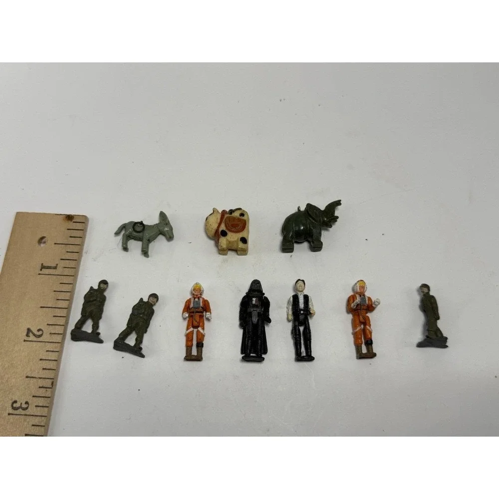 Mixed Vintage Mini Figures Lot Star Wars X-Wing Darth Vader Soldiers Animals